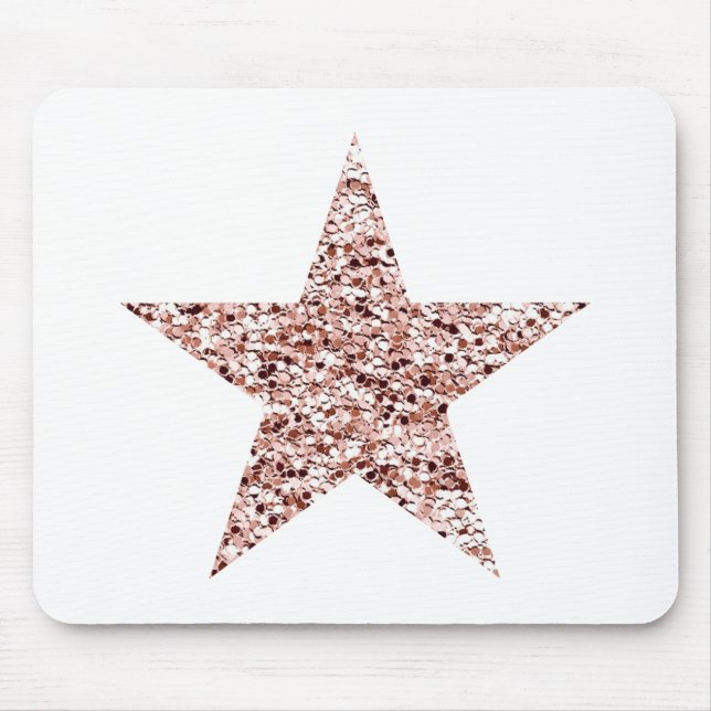 Mousepad Clipe Estrelado de Grelha de rosa Sequência Dourad (Frente)
