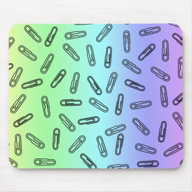 Mousepad Clipes de papel sobre o arco-íris (Frente)