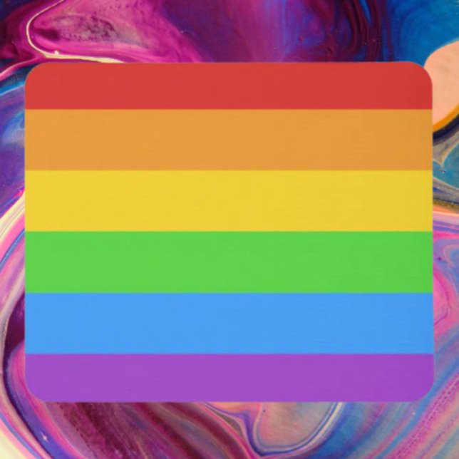 Mousepad Clique com Orgulho: Bandeira Arco-Íris (Criador carregado)