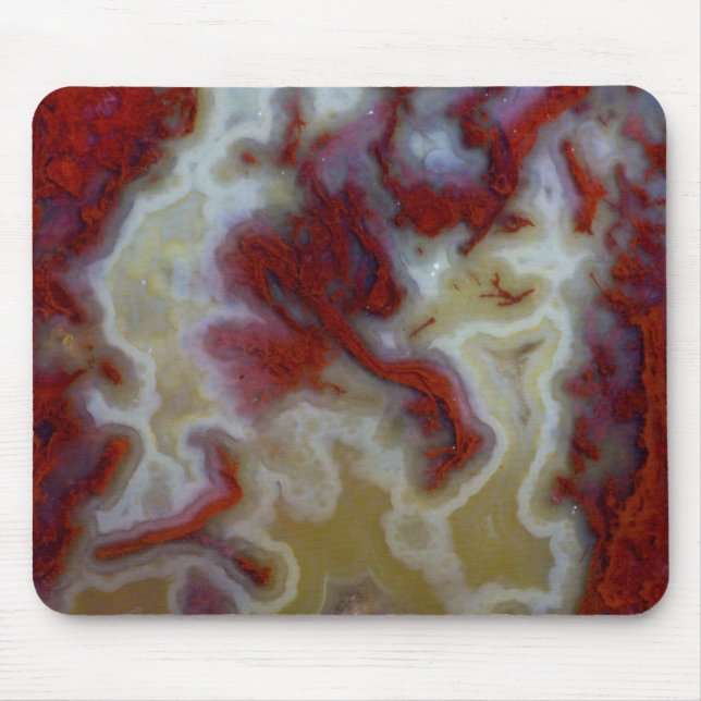 Mousepad Close up de Laje de Ágata Musgo Vermelho (Frente)