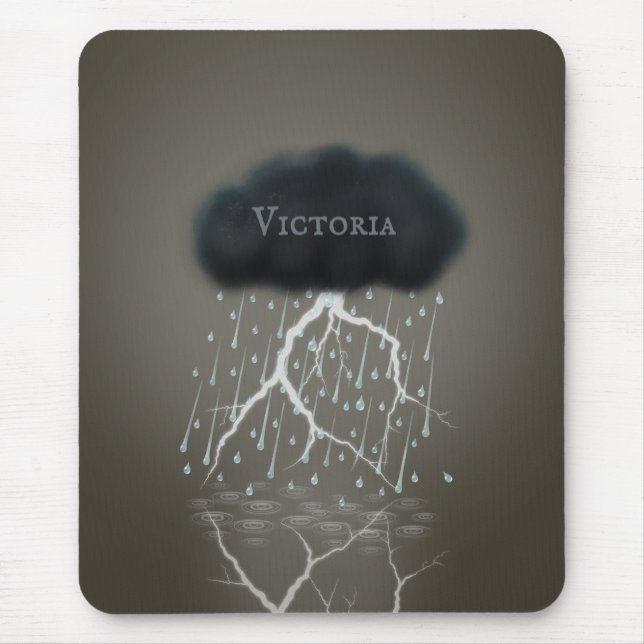 Mousepad Cloud De Chuva E Fantasia Surreal De Relâmpago Per (Frente)