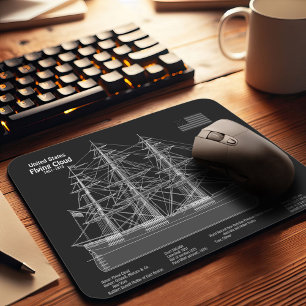 Mousepad Cloud Voadora de Entrega de Clipper - PD de Bluepr