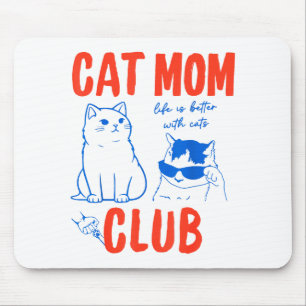 Mousepad Clube da Mamãe Gata Retro - Meme Engraçado de Gata