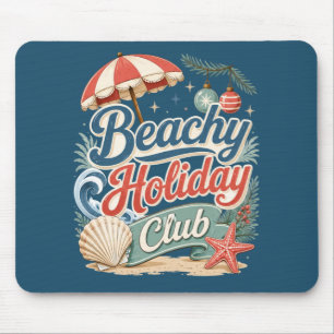 Mousepad Clube de Férias à Beira-Mar Natalino Retrô