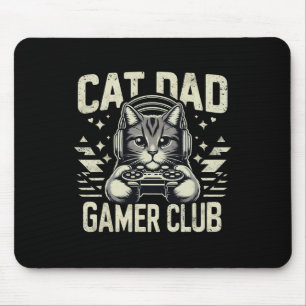 Mousepad Clube de Gamer Pai de Gato Engraçado Para Ele Víde