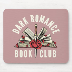 Mousepad Clube de Livros de Romance Sombrio Floral Vermelho