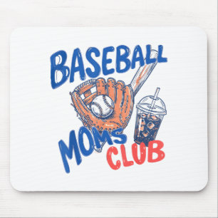 Mousepad Clube de mães de beisebol café gelado & luva e