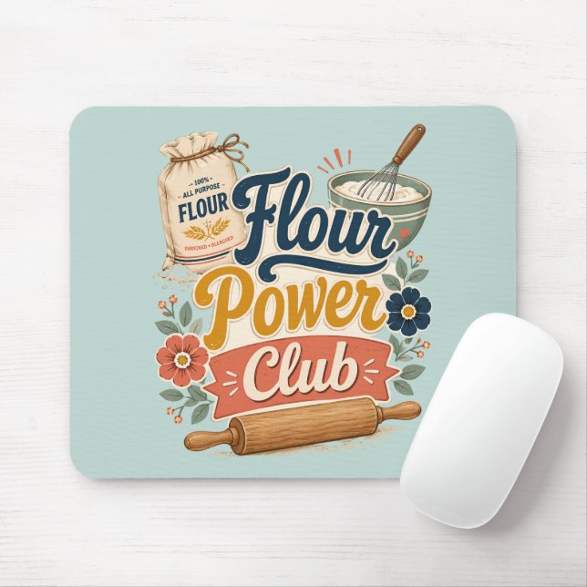 Mousepad Clube de Panificação Flour Power Cottage (Com mouse)