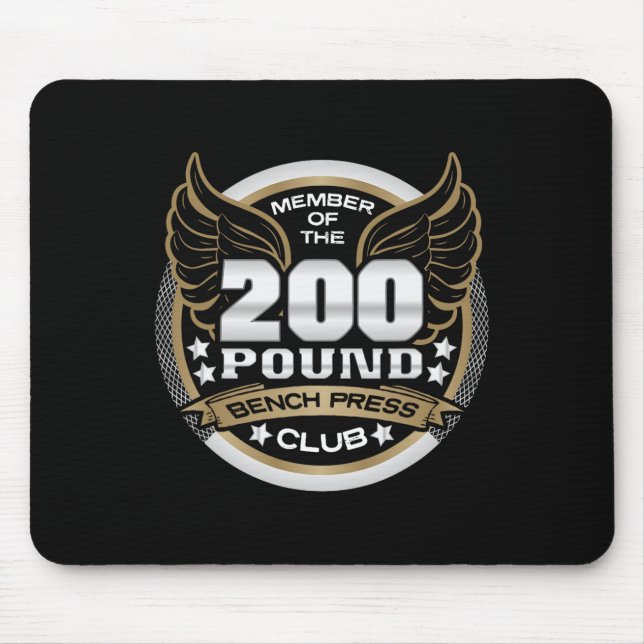 Mousepad Clube de Supino de 200 Libras para Academia de Hal (Frente)