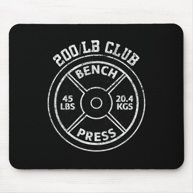 Mousepad Clube de Supino Reto de 200 Libras Academia de Lev (Frente)