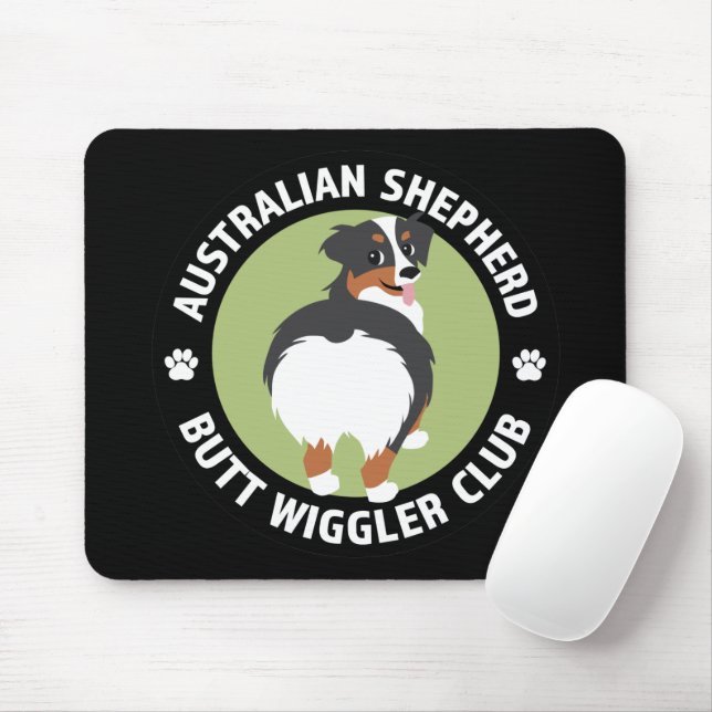 Mousepad Clube de Wiggler de Bumbum Shepherd Australiano (T (Com mouse)
