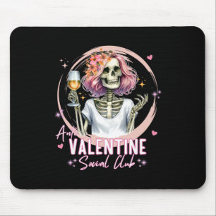 Mousepad Clube Social Anti Valentão Esqueleto Engraçado Com