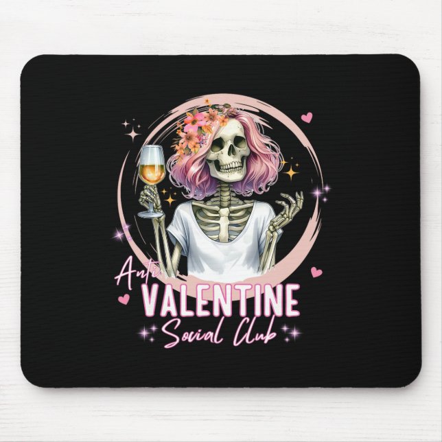 Mousepad Clube Social Anti Valentão Esqueleto Engraçado Com (Frente)