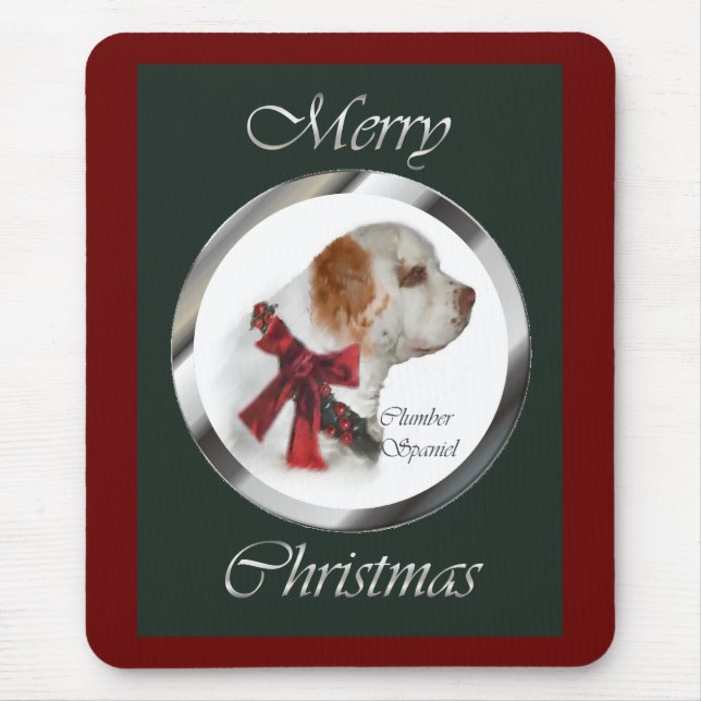 Mousepad Clumber Spaniel Christmas Gifts (Frente)