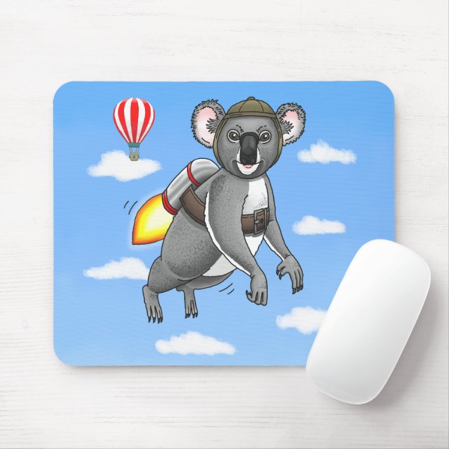 Mousepad Coala Foguete (Com mouse)