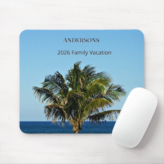 Mousepad Coastal Palm Moment | Family Name & Trip Year (Com mouse)