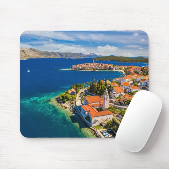 Mousepad Coastline | Korcula Town, Korcula Island, Croácia (Com mouse)