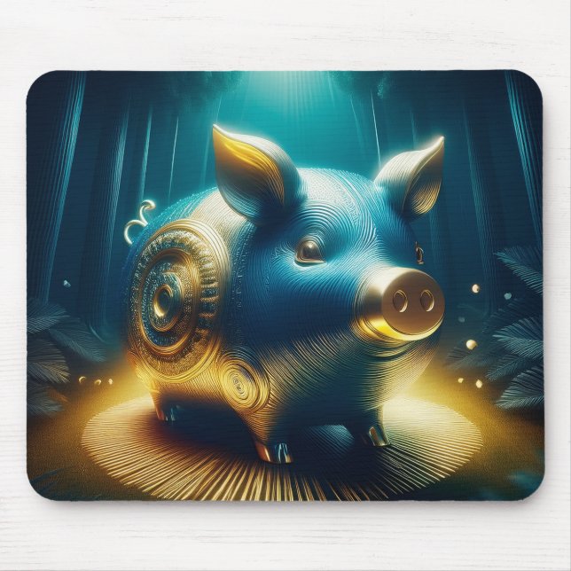 Mousepad Cobalt Blue Steampunk Pig (Frente)