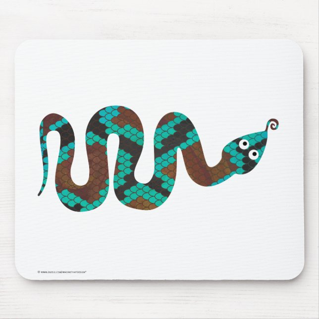 Mousepad Cobra Brown e Teal Impressão Silhouette (Frente)