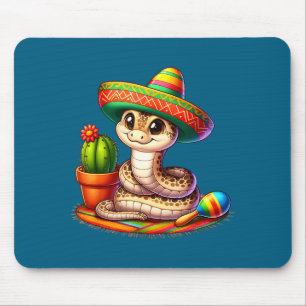 Mousepad Cobra cinco de maio amantes de répteis chapéu cact
