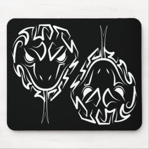 Mousepad Cobra de Tribal Negro e Branco