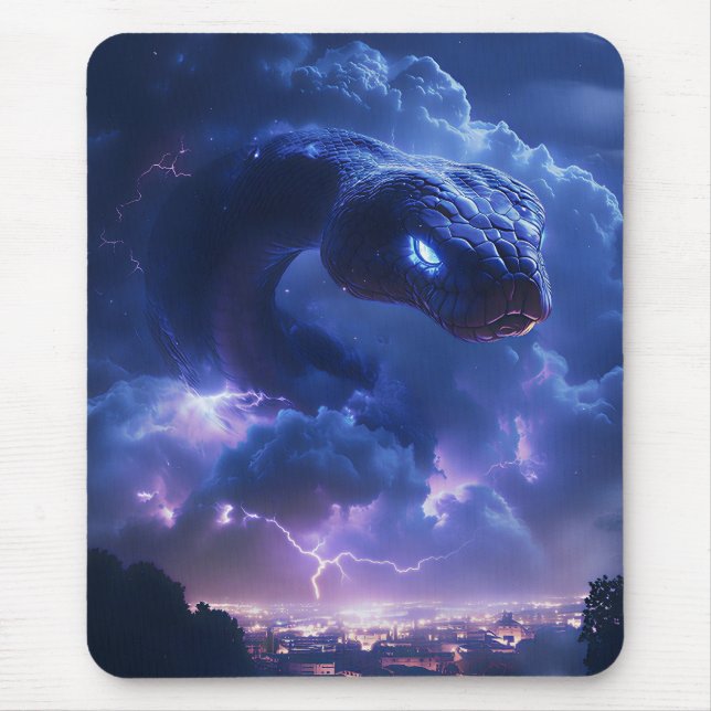 Mousepad Cobra Relâmpago Sobre a Cidade (Frente)