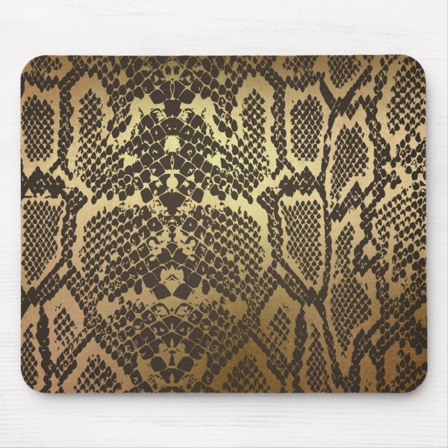 Mousepad Cobra Skin Impressão Modern Glam Dourado (Frente)