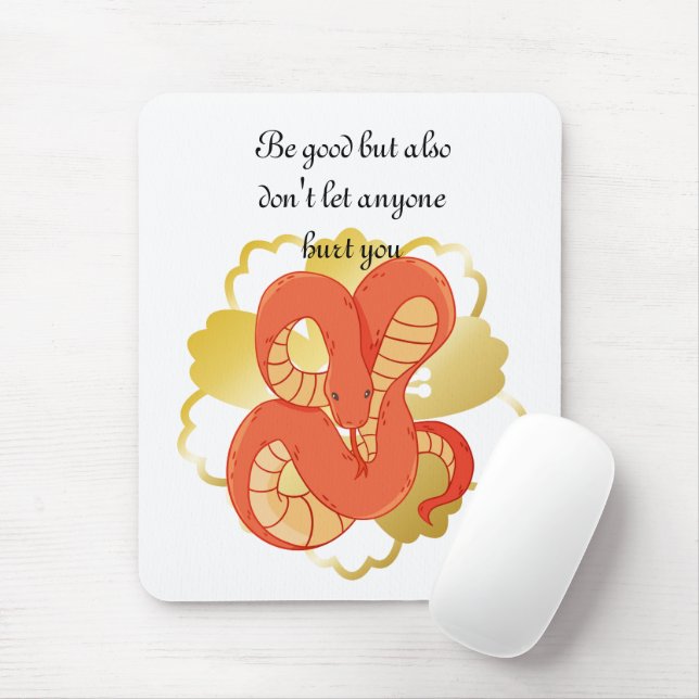 Mousepad Cobra vermelho em uma flor Ouro" | Única e Luxuosa (Com mouse)