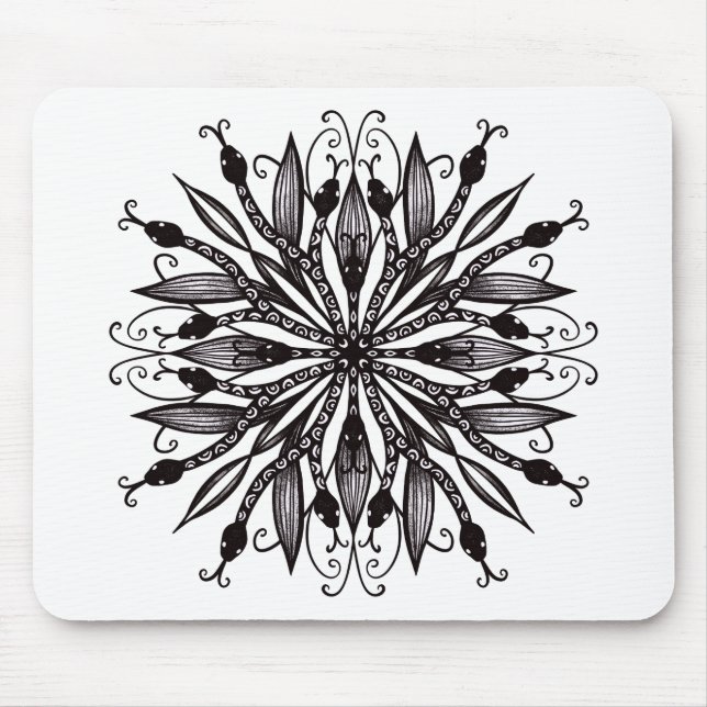 Mousepad Cobras Góticos Negra E Branca Assustadores (Frente)