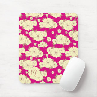 Mousepad Cobre Floral Amarelo-Amarelo-Amarelo sobre fundo d