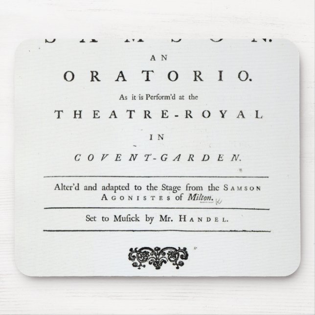 Mousepad Cobrir da partitura para Samson (Frente)