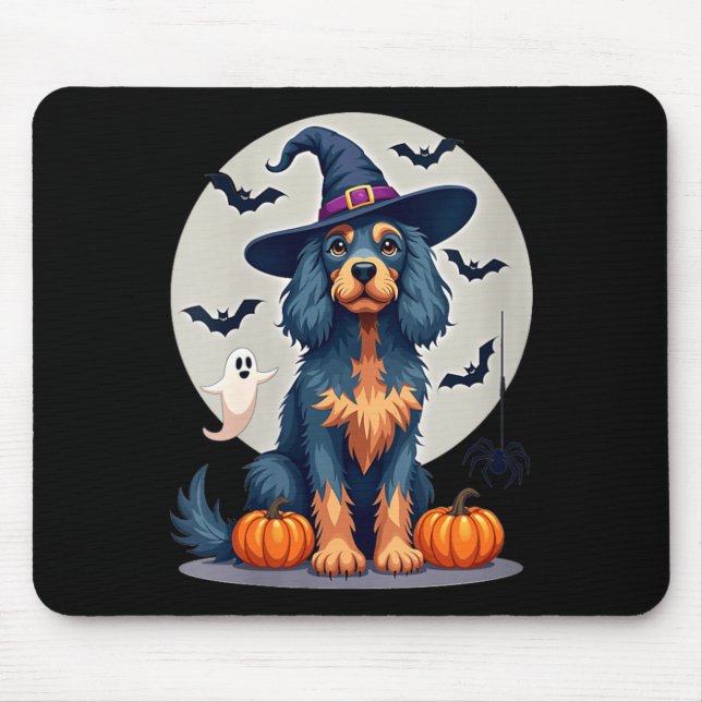 Mousepad Cocker Spaniel Cachorro Preto Bege Feminino Hallow (Frente)