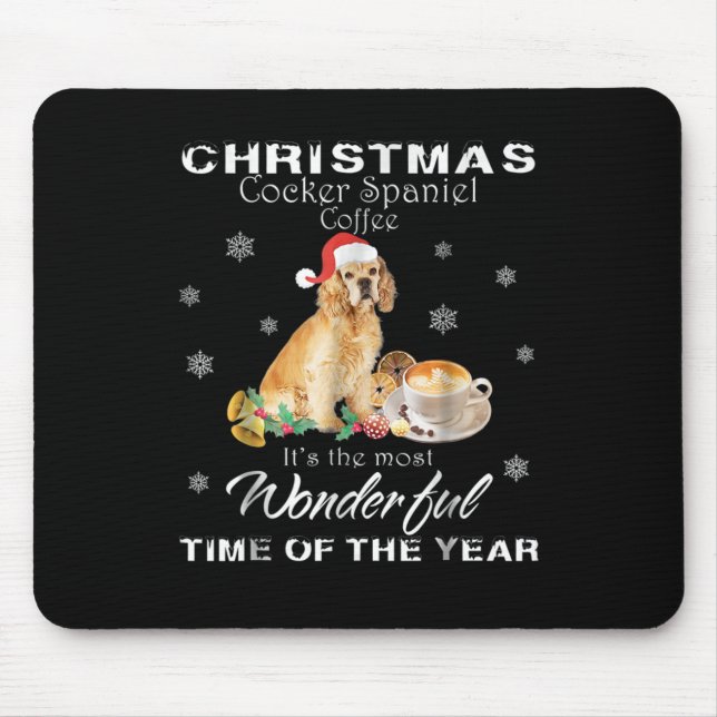 Mousepad Cocker Spaniel | Café de Cocker Spaniel de Natal (Frente)
