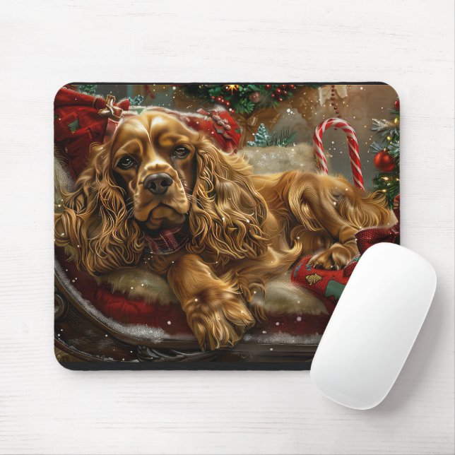 Mousepad Cocker Spaniel Cão Festivo (Com mouse)