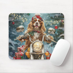 Mousepad Cocker Spaniel Dog Andando na Motocicleta