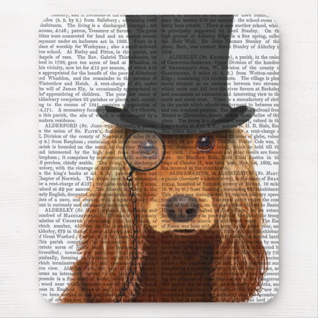 Mousepad Cocker Spaniel, Formal Hound e Chapéu (Frente)