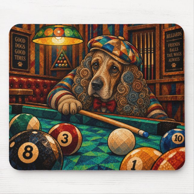 Mousepad Cocker Spaniel, Mosaico Geométrico (Frente)