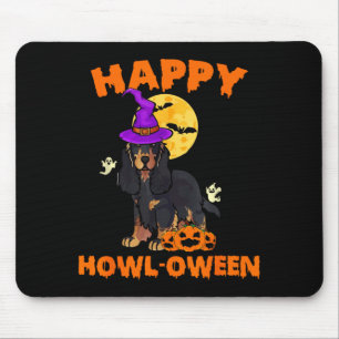 Mousepad Cocker Spaniel Preto e Marrom Bruxa Halloween