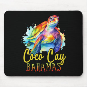 Mousepad Coco Cay Bahamas Colorida Família de Tartarugas do