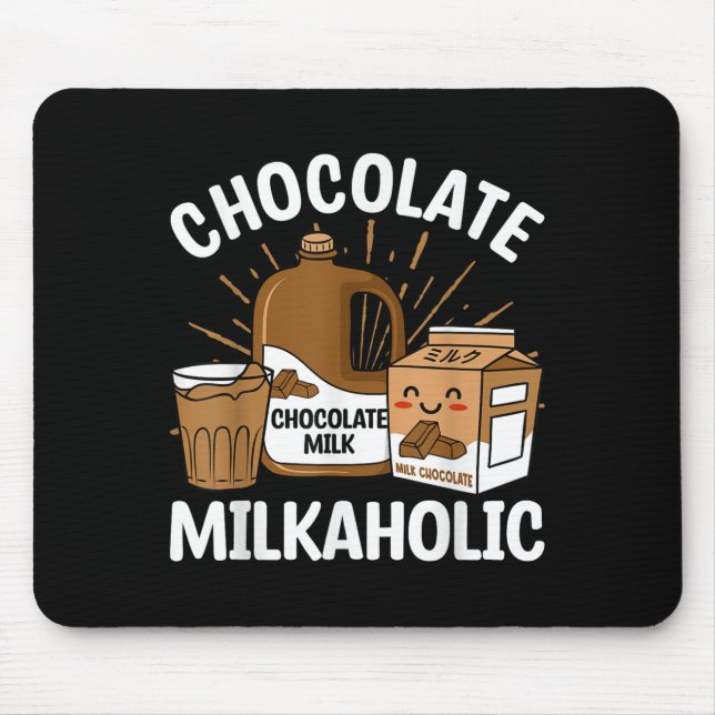 Mousepad Cocolate Milkaholic Comida Leite Cotações do Prato (Frente)