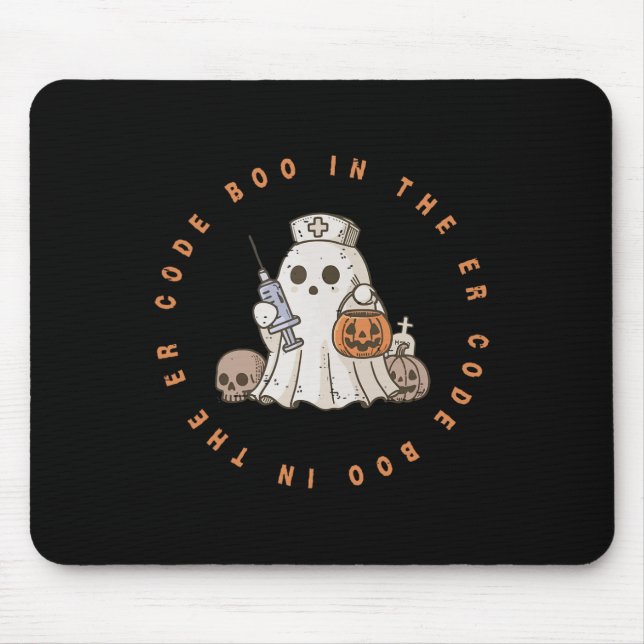Mousepad Code Boo No Enfermeiro Enfermeiro Halloween Cute S (Frente)