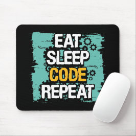 Mousepad Coder Life: Coma, Durma, Código Repetido