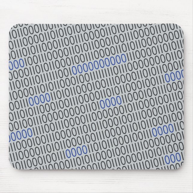 Mousepad Código Binário Moderno Azul Preto em qualquer Cor (Frente)