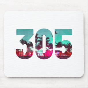 Mousepad Código de Área de Miami 305 - Prítico de Palmeiras