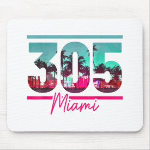 Mousepad Código de Área de Miami 305 - Prítico de Palmeiras
