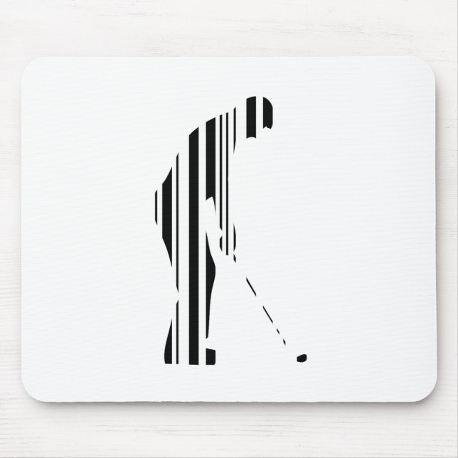 Mousepad CÓDIGO DE BARRAS DE GOLF Golfista Golfe Esportes P (Frente)