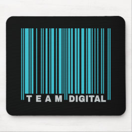 Mousepad Código de barras digital de equipe para nerd