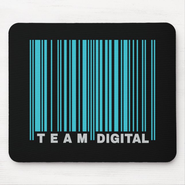 Mousepad Código de barras digital de equipe para nerd (Frente)