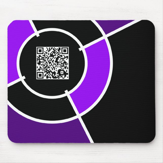 Mousepad código de QR de ladrilhos roxos (Frente)