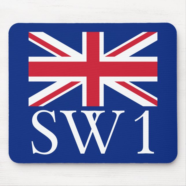 Mousepad Código postal SW1 de Londres com Union Jack (Frente)